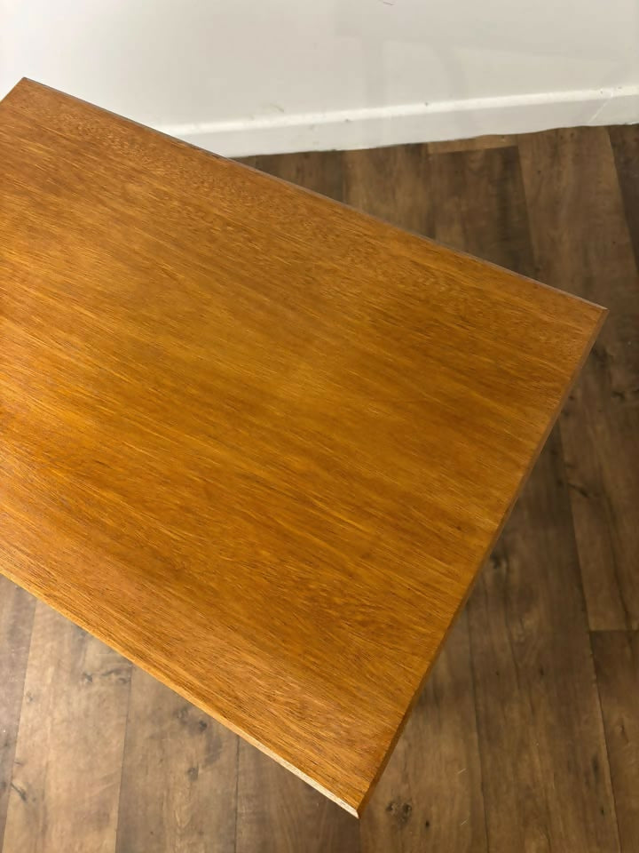 Vintage Oak Cast Iron Rectangular Centre Table on Treadle Base