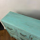 Vintage Indian Reclaimed Rustic Sideboard With 18 Drawers - In Duck Egg Blue