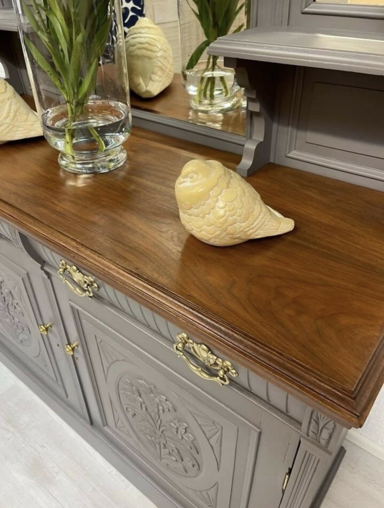 Antique Victorian Chiffonier Mirror Back Sideboard