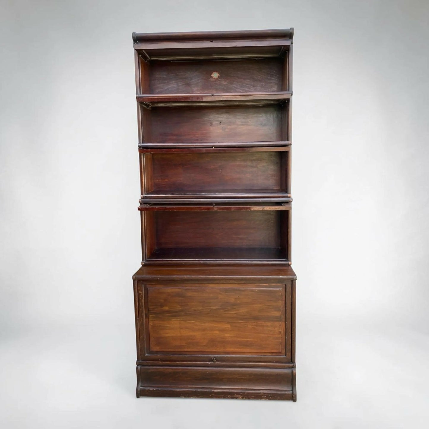 Antique Globe-Wernicke Oak barrister bookcase tall vintage display cabinet