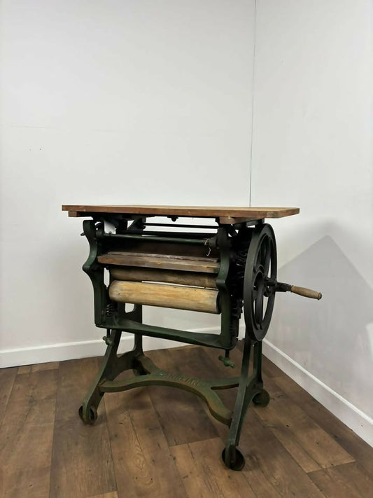 Vintage ‘Anglian’ Cast Iron Mangle With Pine Rollers