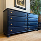 Newly refurbished large bank of drawers chest of drawers solid wood dresser