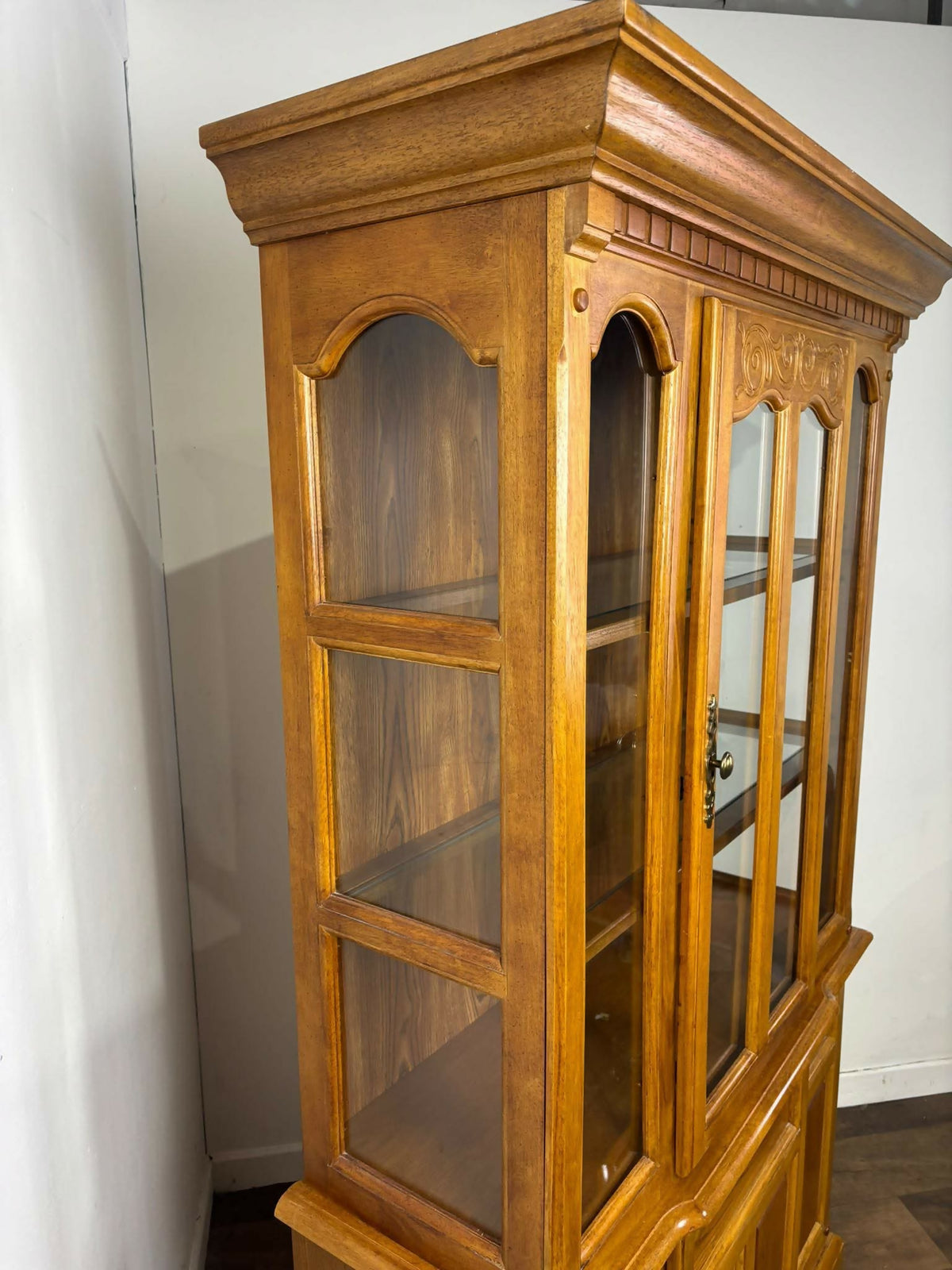 Contemporary Oak Glazed Display Cabinet