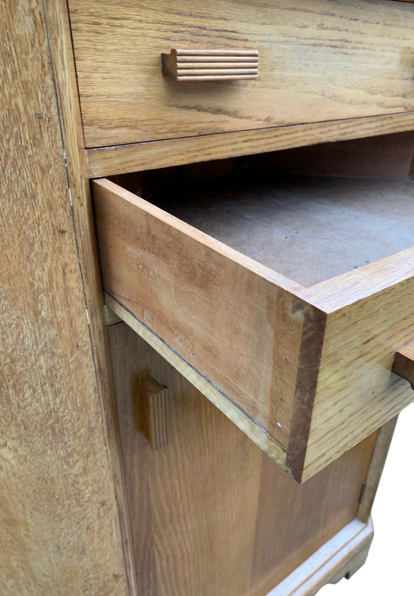 Mid century light Oak corner cupboard / drinks cabinet