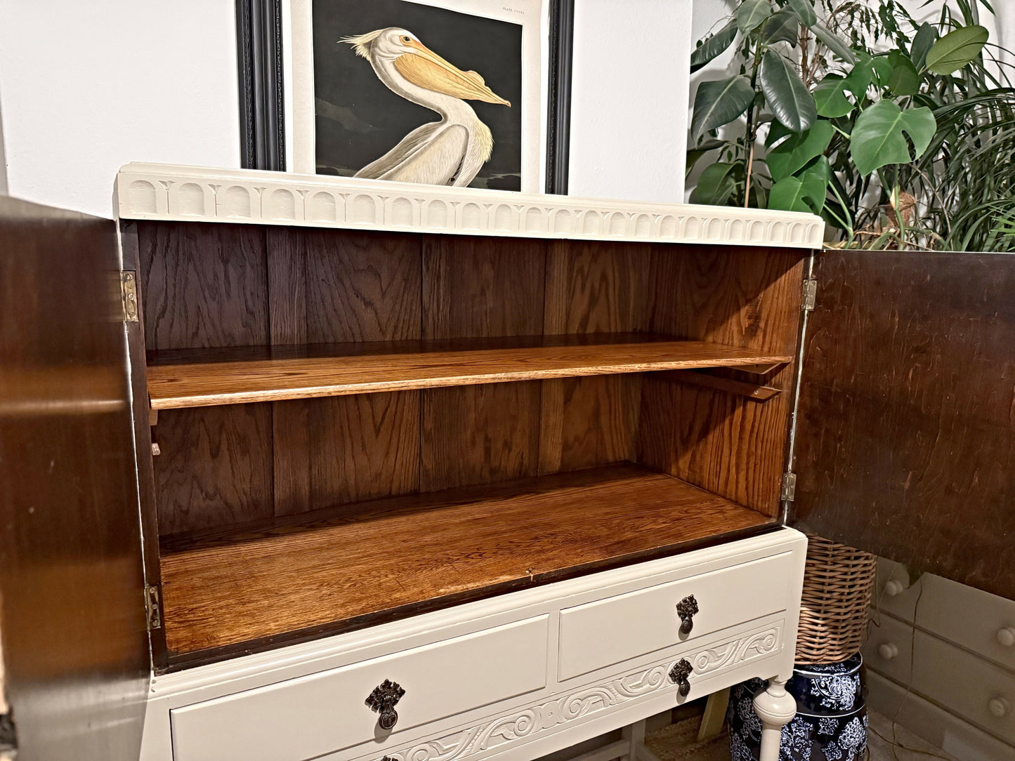 Newly refurbished antique linen cupboard drinks cabinet