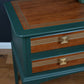 Mid Century Desk, Vintage Stag Desk, Dark Green and Gold Desk with Drawers.