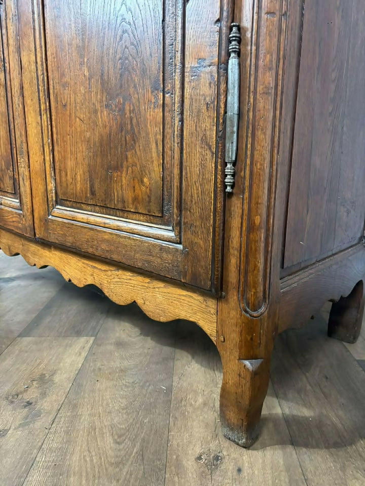 Antique French Oak Two Door Armoire / Wardrobe