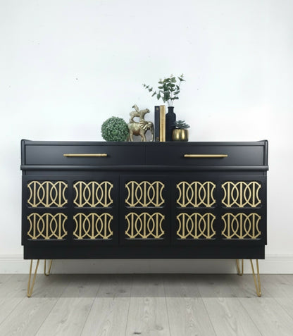 MADE TO ORDER- Midcentury Nathan sideboard in black