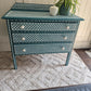 SOLD - Hand Painted Vintage Chest of Drawers: Hand-Stencilled Indian Inlay Inspired Furniture