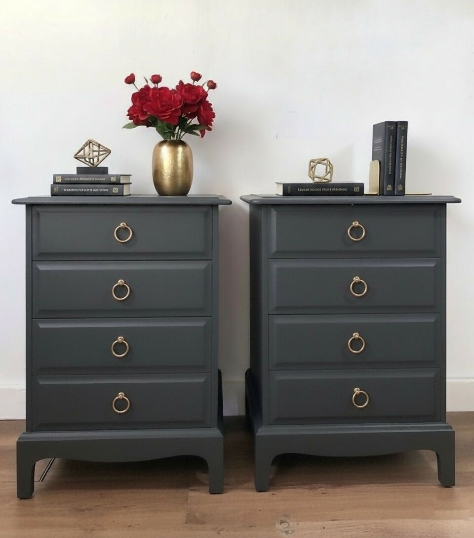 Stag minstrel dark grey bedside cabinets