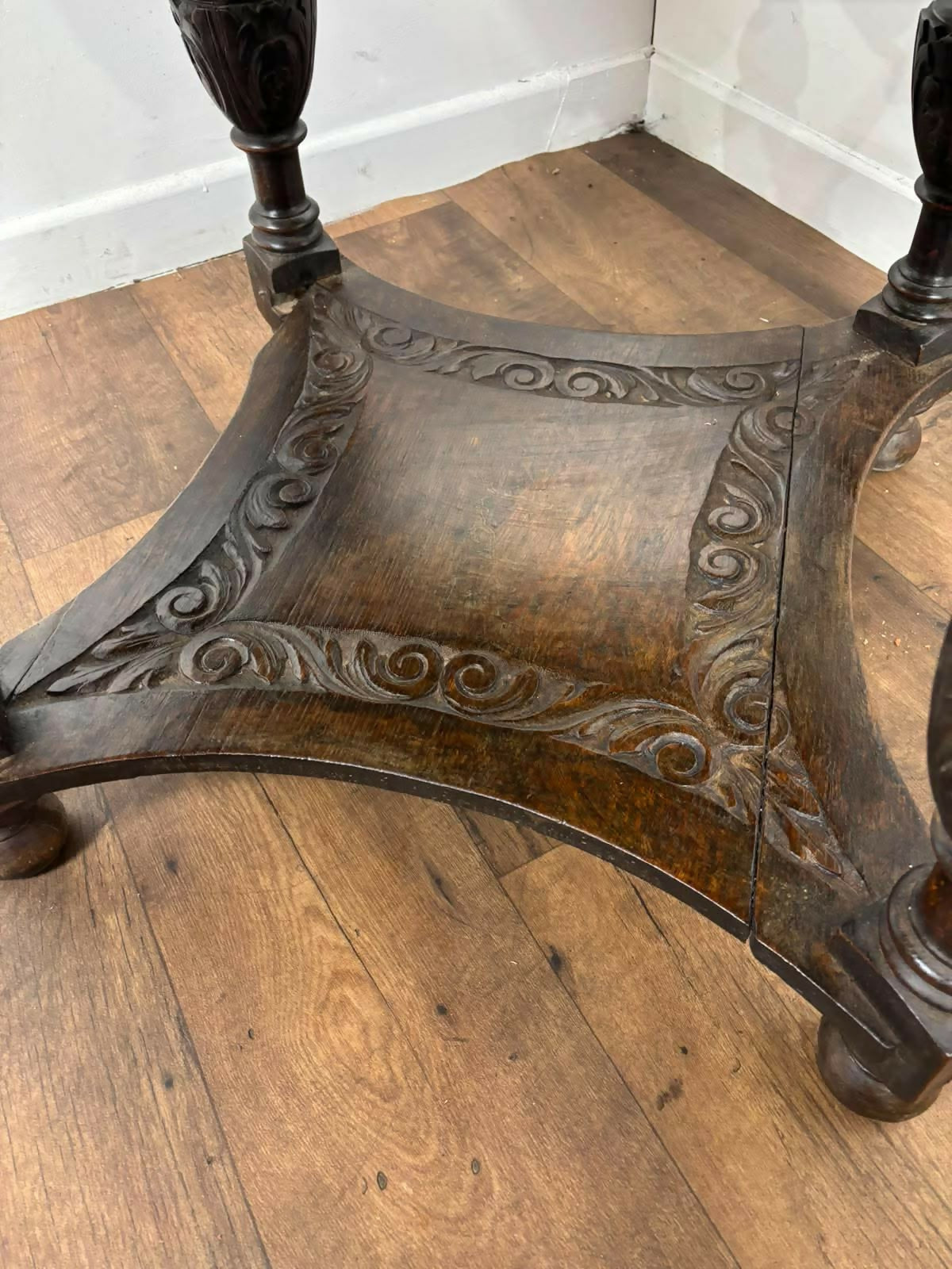 Early Victorian Heavily Carved Oak Octagonal Centre Table