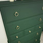 Stag minstrel tallboy chest of drawers in dark green