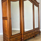 Wardrobe Antique French Mahogany Three Door Mirrored Carved Armoire LOT 6127