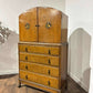 1930s Oak Inlaid Dome Top Tallboy