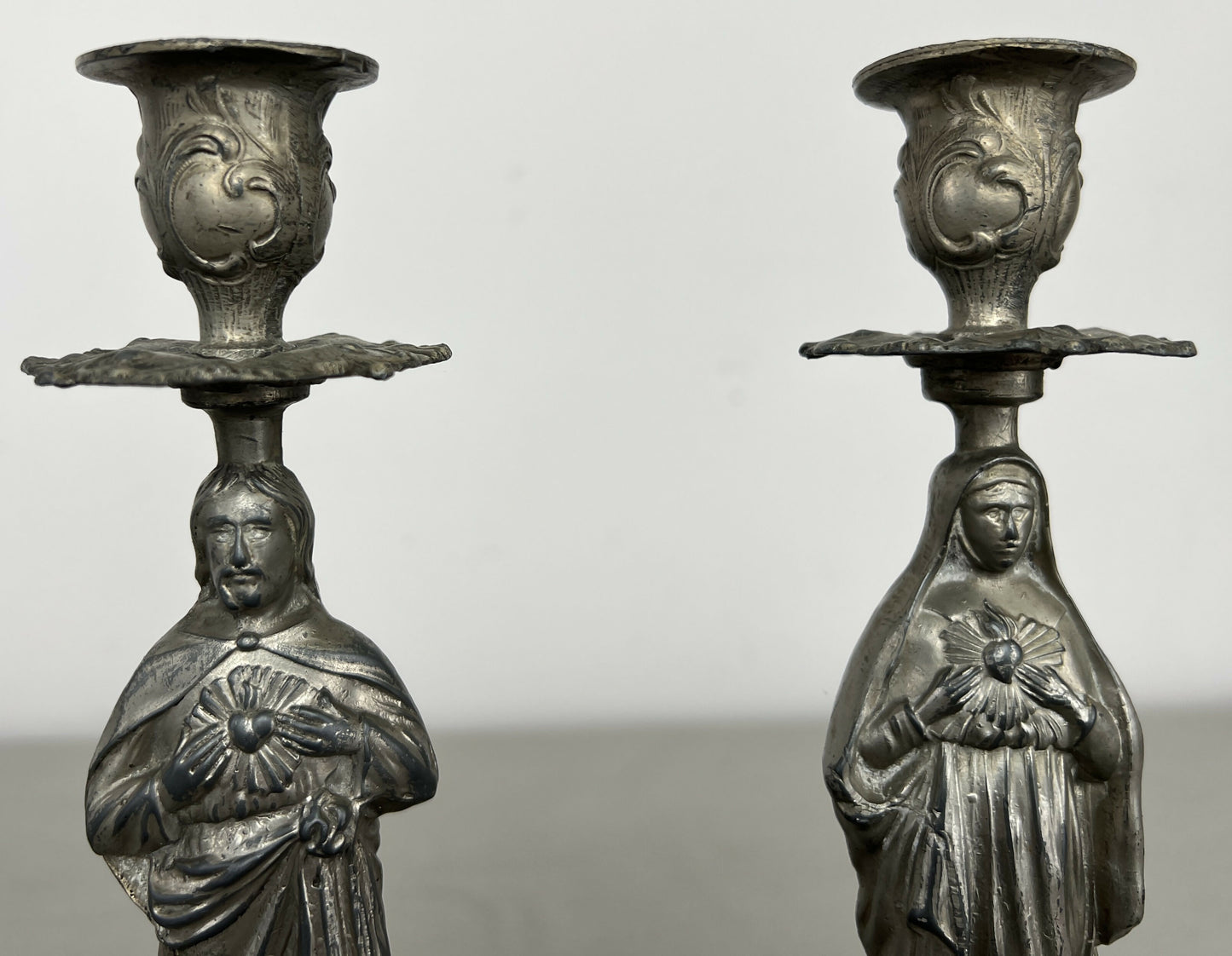Pair of Candle Holders Vintage French Style Figural Design Candlesticks LOT 6471
