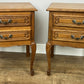 Pair of Bedside Tables Vintage French Louis Oak Nightstands Cabinets LOT 6350