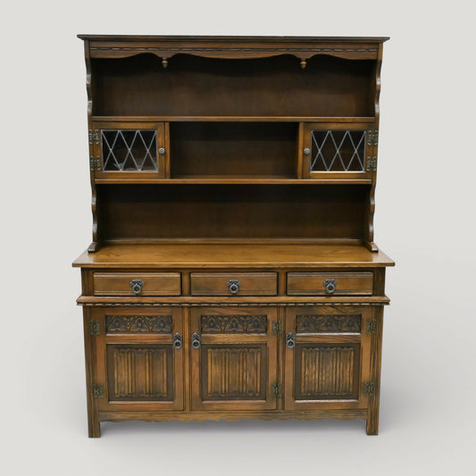 Old Charm Oak Dresser In Light Oak Finish Tudor Style 4ft 6" W FREE UK* Delivery. SBR11079/2310E