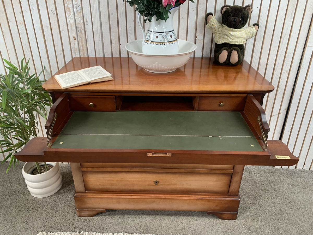 Moreux de Varennes French Vintage Writing Desk Chest 3 Drawers Pull Out Desk