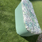beautiful green repainted mid century storage seat/ ottoman. You choose the fabric from select given.