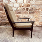 Retro Mid Century Chair | Textured Tweed Seat | Black Frame Armchair | Scandinavian Style Statement Chair