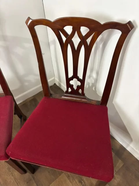 Vintage Set of Four Georgian Style Mahogany Dining Chairs