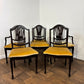 Set of Six Upholstered Mahogany Dining Chairs with Pierced Splat Backs (2 Carvers & 4 Side Chairs)