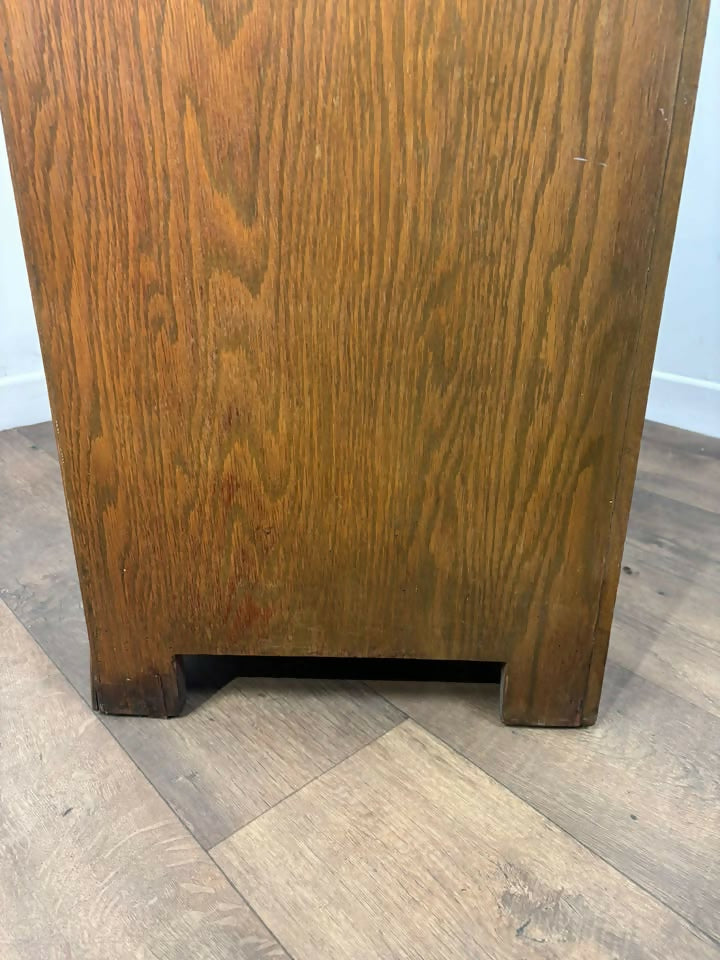 Vintage Oak Gentlemans Wardrobe / Tallboy – Art Deco Style