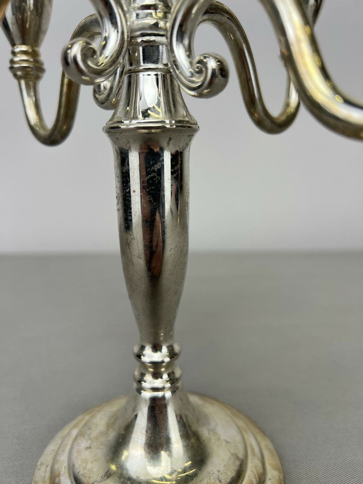 Pair of Candelabras Vintage French Style Metal Five Arm Candle Holders LOT 6485
