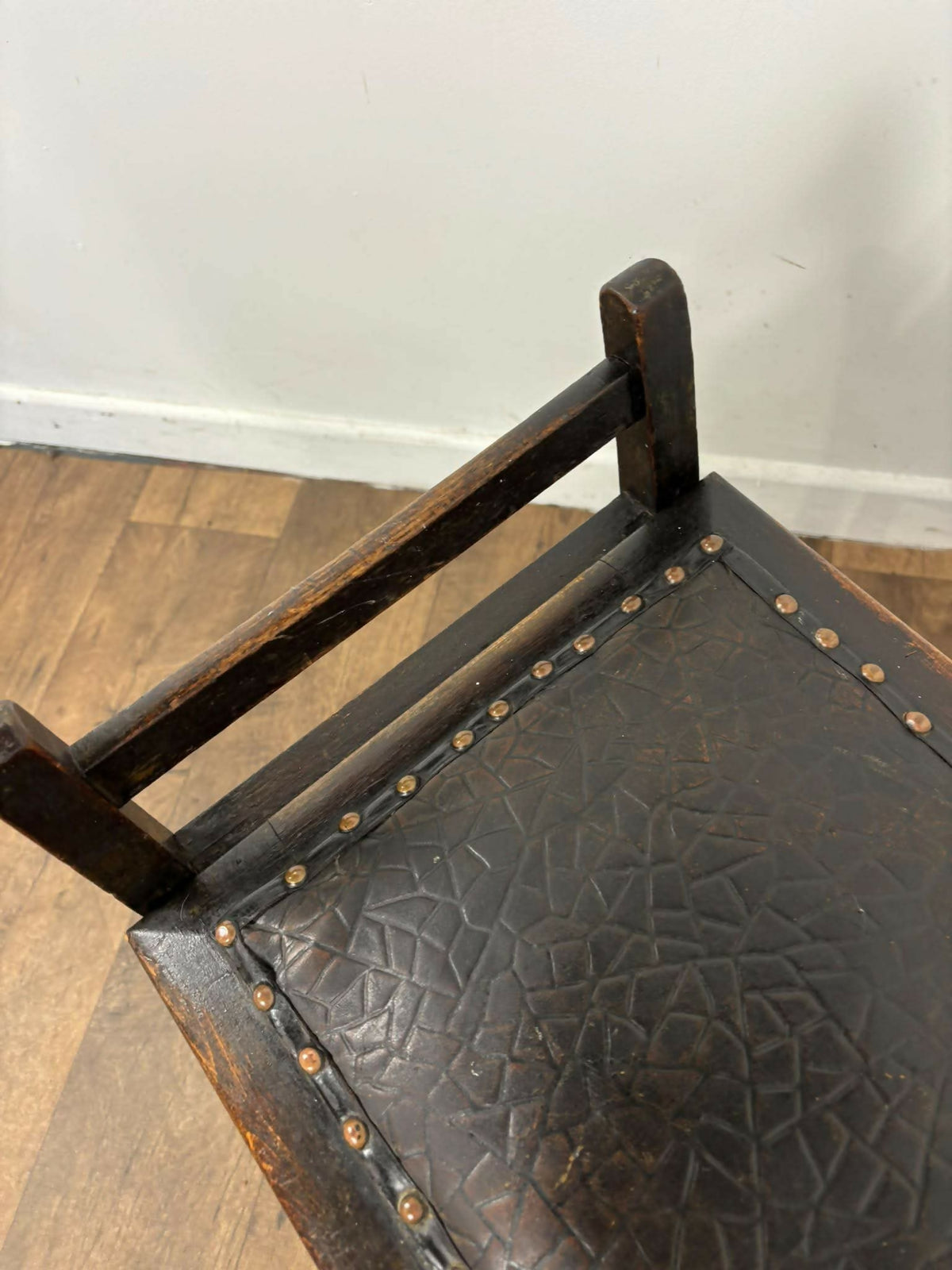 Vintage Beech Piano Stool with Lift-Up Storage