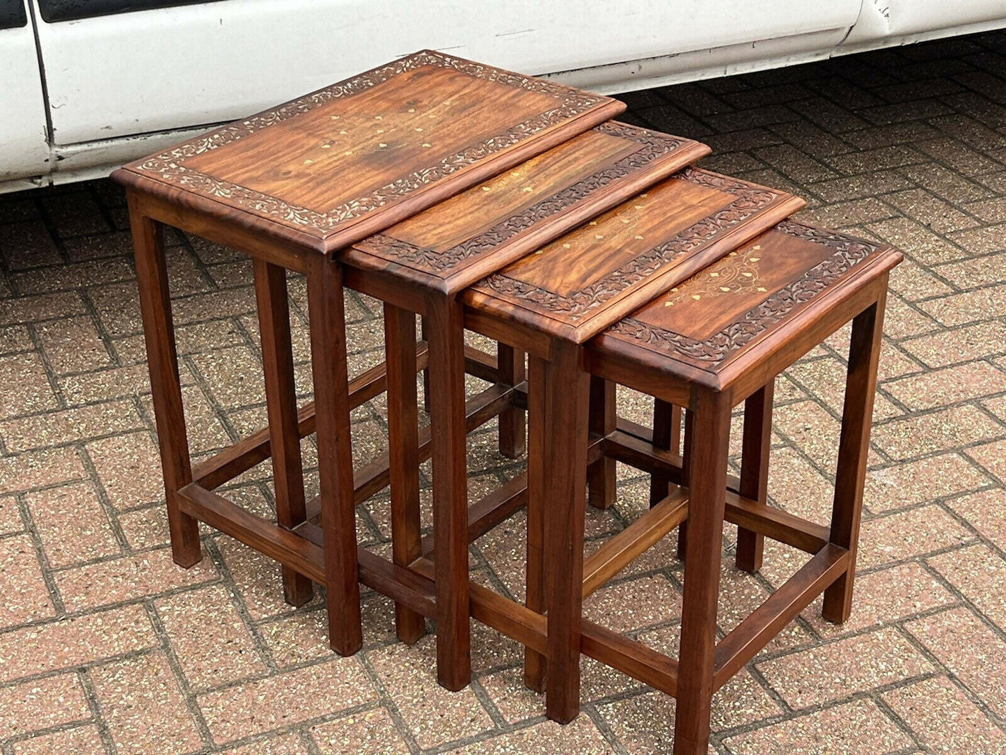 Vintage Oriental Nest Of Tables, Perfect Coffee / Lamp Tables