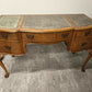 Vintage Cameo by Sklan Burr Walnut Writing Desk / Dressing Table with Leather Inlay & Cabriole Legs