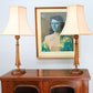 A Pair of Wooden Carved Walnut Table lamps