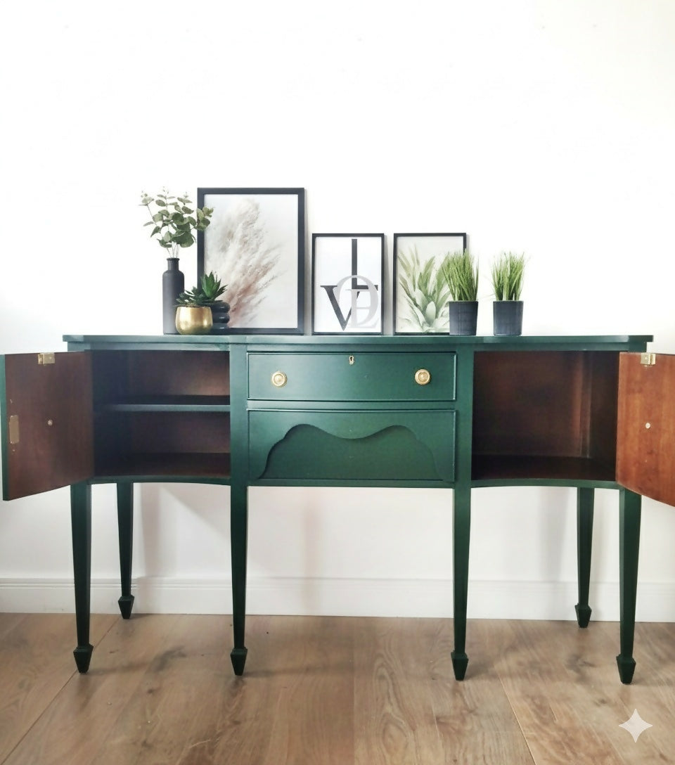 Serpentine green sideboard