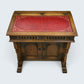 Old Charm Davenport Desk Red Hide Writing Slope Light Oak FREE UK Delivery*