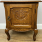 Bedside Table Vintage French Louis Style Oak Nightstand Carved Cabinet LOT 6300