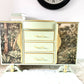 Upcycled French Provincial Cabinet in Sage Green and Tropical Jungle ,Upcycled Statement Furniture