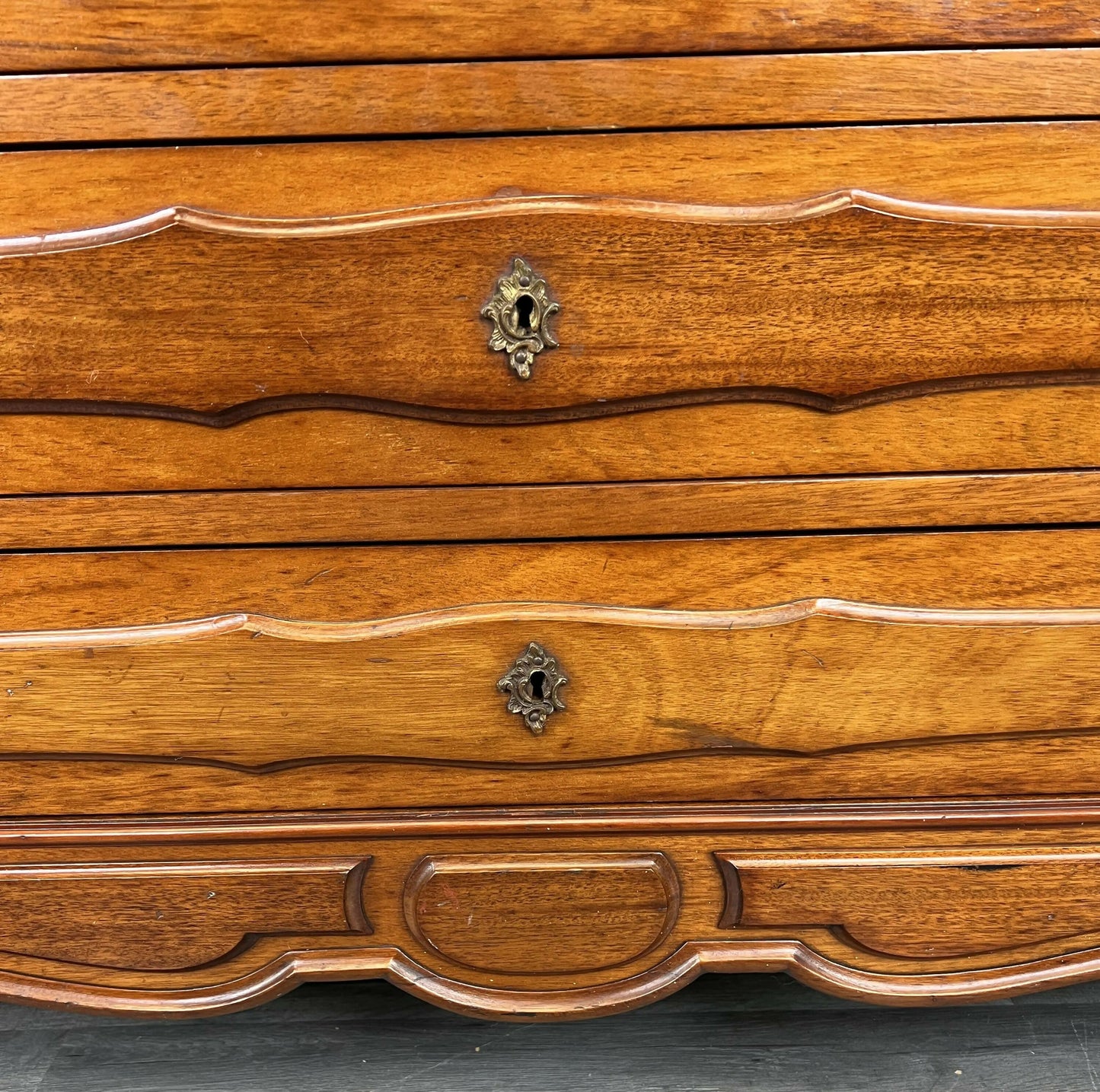 Chest of Drawers Antique French Mahogany Marble Top Carved Cabinet LOT 4809