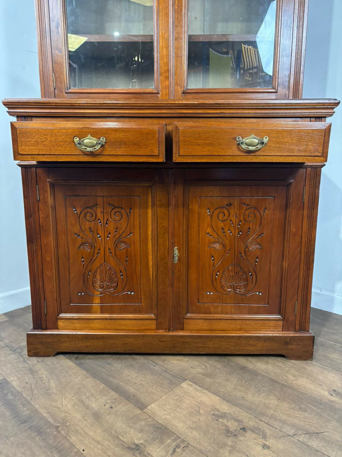 Edwardian Mahogany Glazed Bookcase