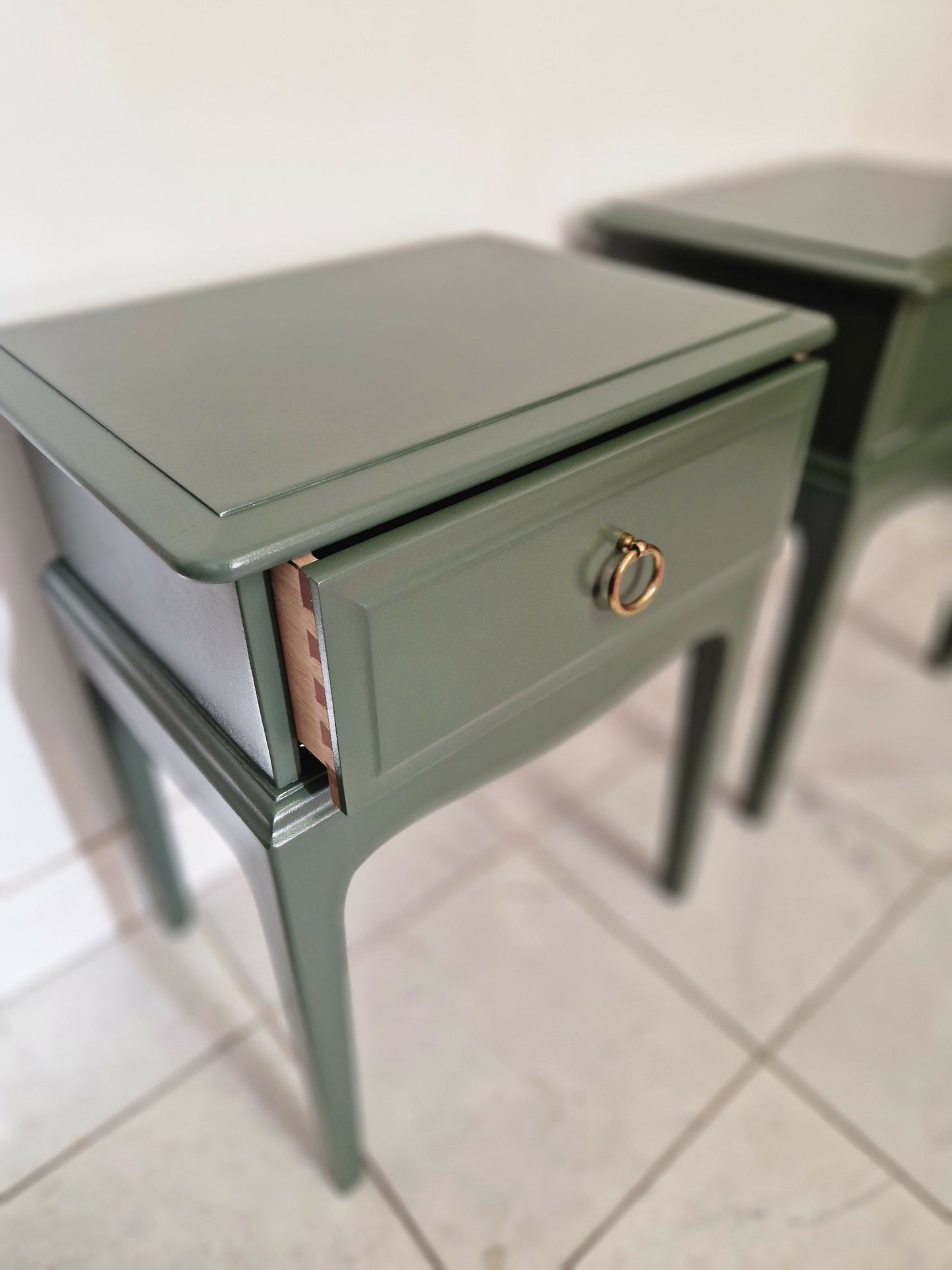 Stag Minstrel Bedsides, Leggy, One drawer pair, custom order