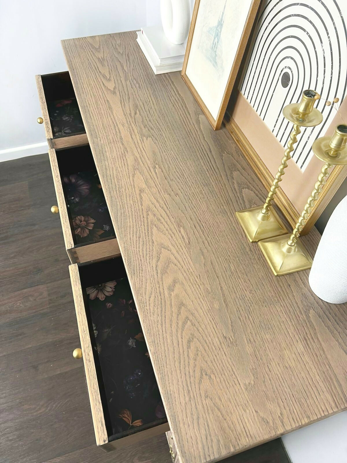 Light Wood Vintage Boho Rustic Sideboard