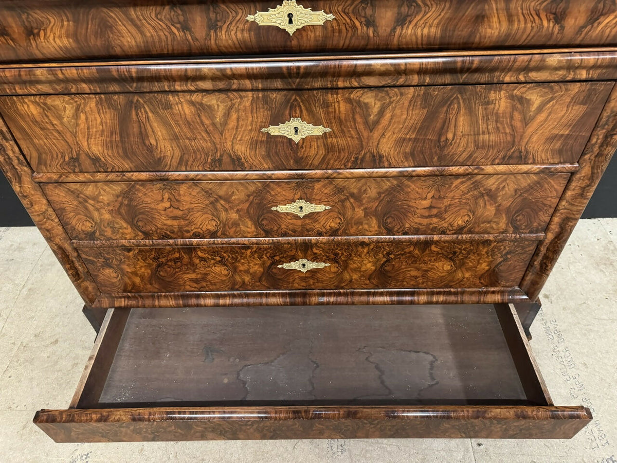 Fine Burr Walnut Louis Phillip Commode