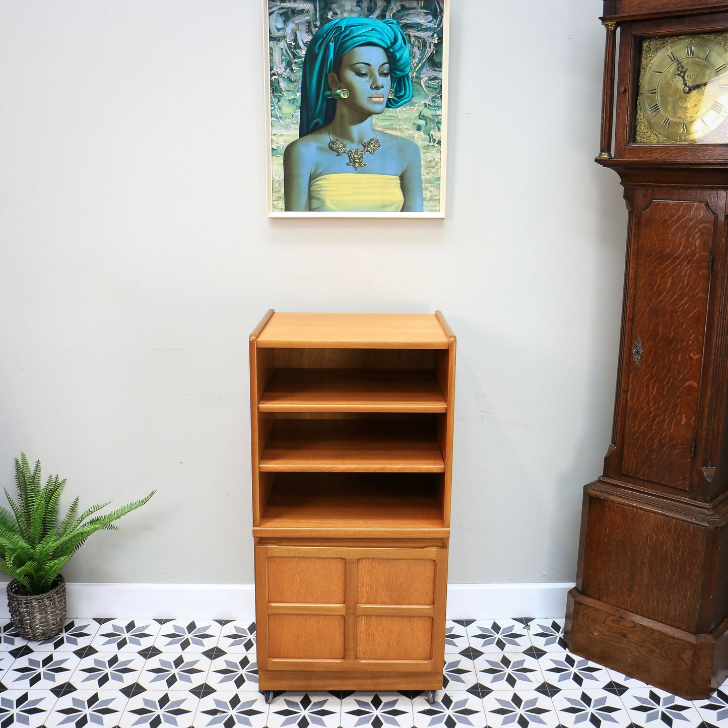 Nathan Hi Fi Media Vinyl Cabinet in Teak Mid Century