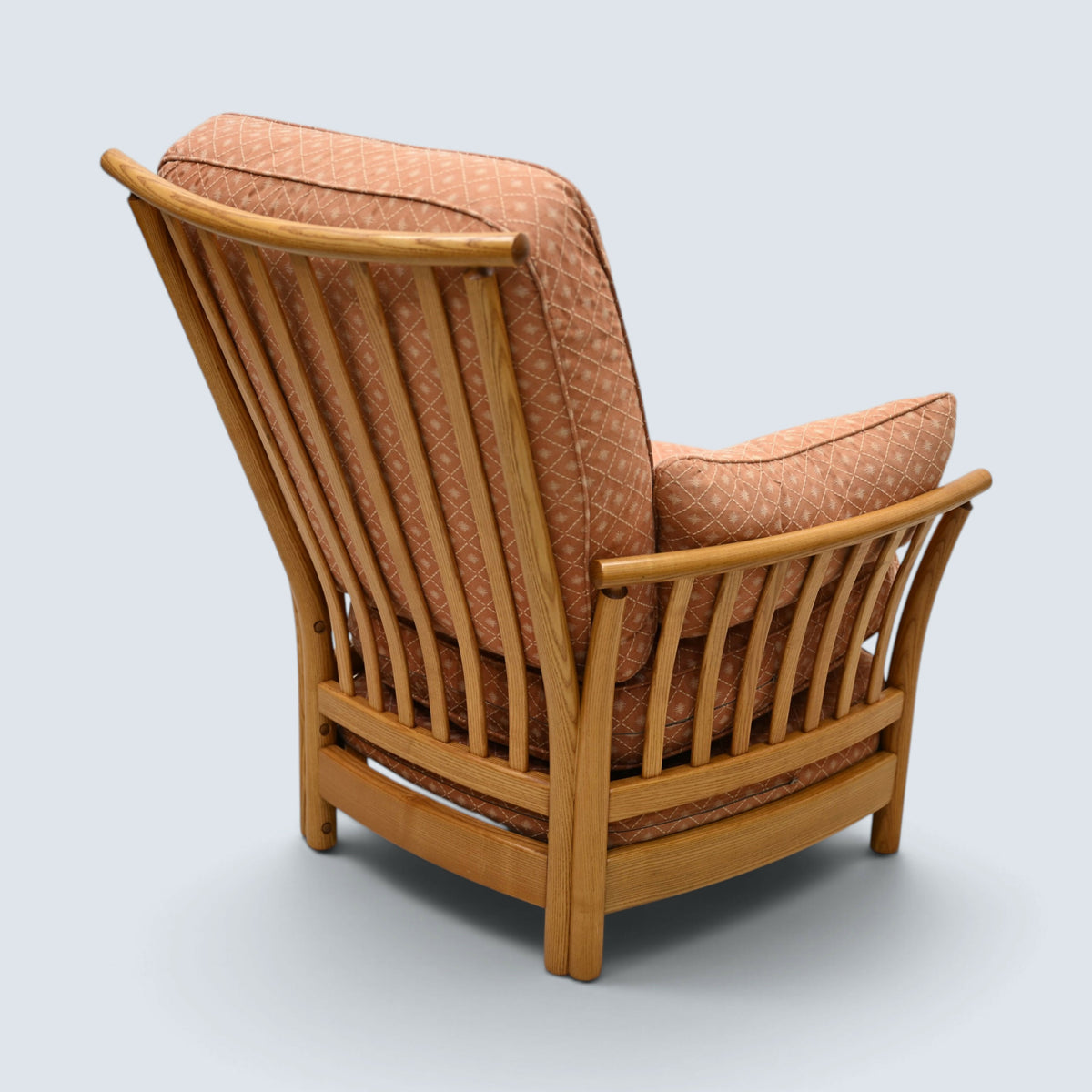 Ercol Piccola Easy Chair Light Orange Upholstery Light Finish FREE UK Delivery*