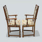 2 Old Charm Dining Chairs Carvers Solid Oak Tudor Brown Trellis FREE UK Delivery