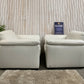 Natuzzi White Leather Lounge Suite – 2 Seater Sofa + 2 Armchairs – Italian