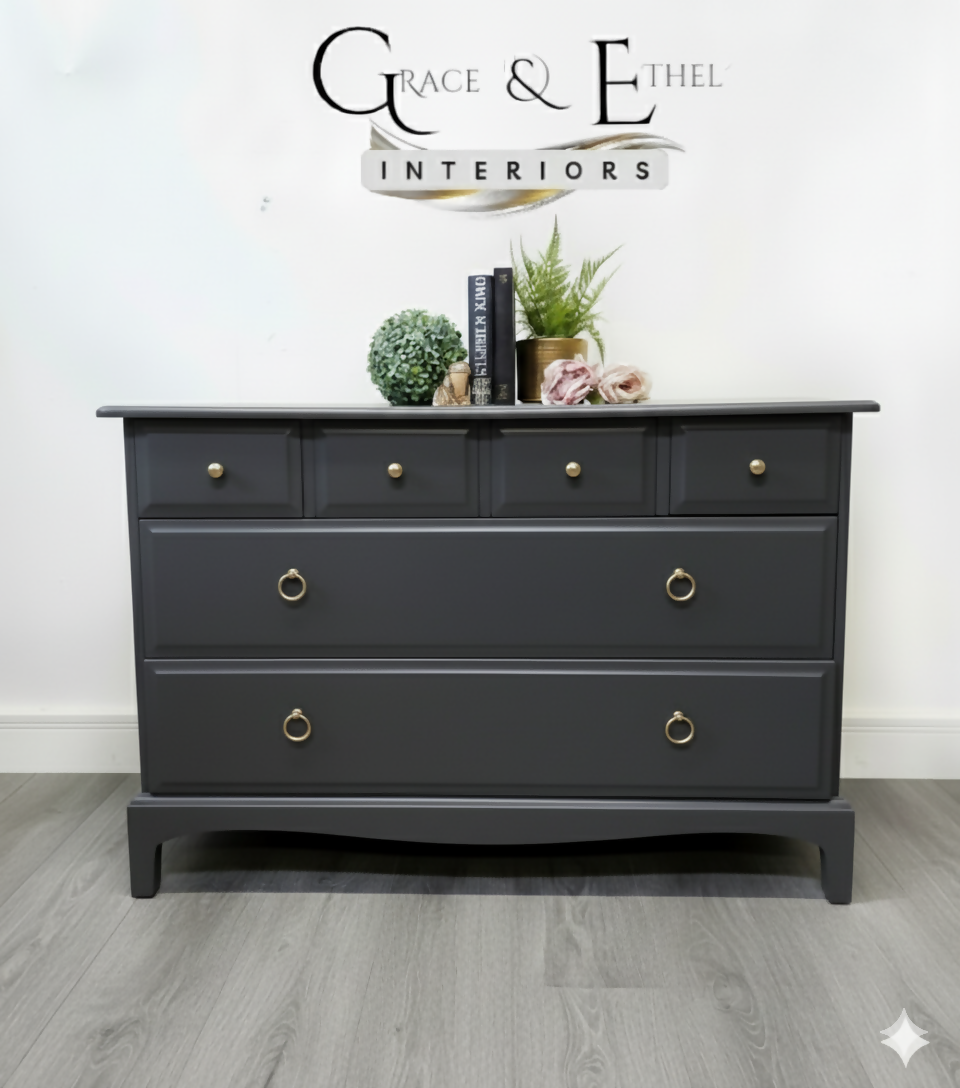 Stag minstrel chest of drawers in dark grey