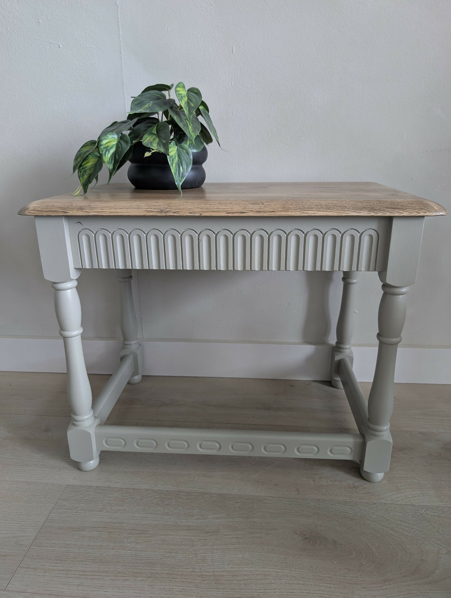 Refinished Oak Side Tables – Natural Wood & Warm Stone