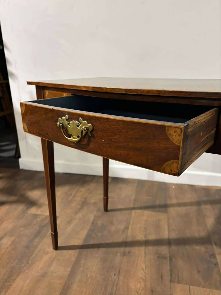 Edwardian Inlaid Mahogany Serpentine Front Side Table