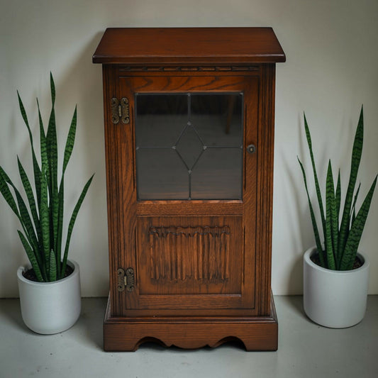 Old Charm Hi Fi/Record Cabinet 1 Adjustable Shelf Tudor Brown FREE UK Delivery*