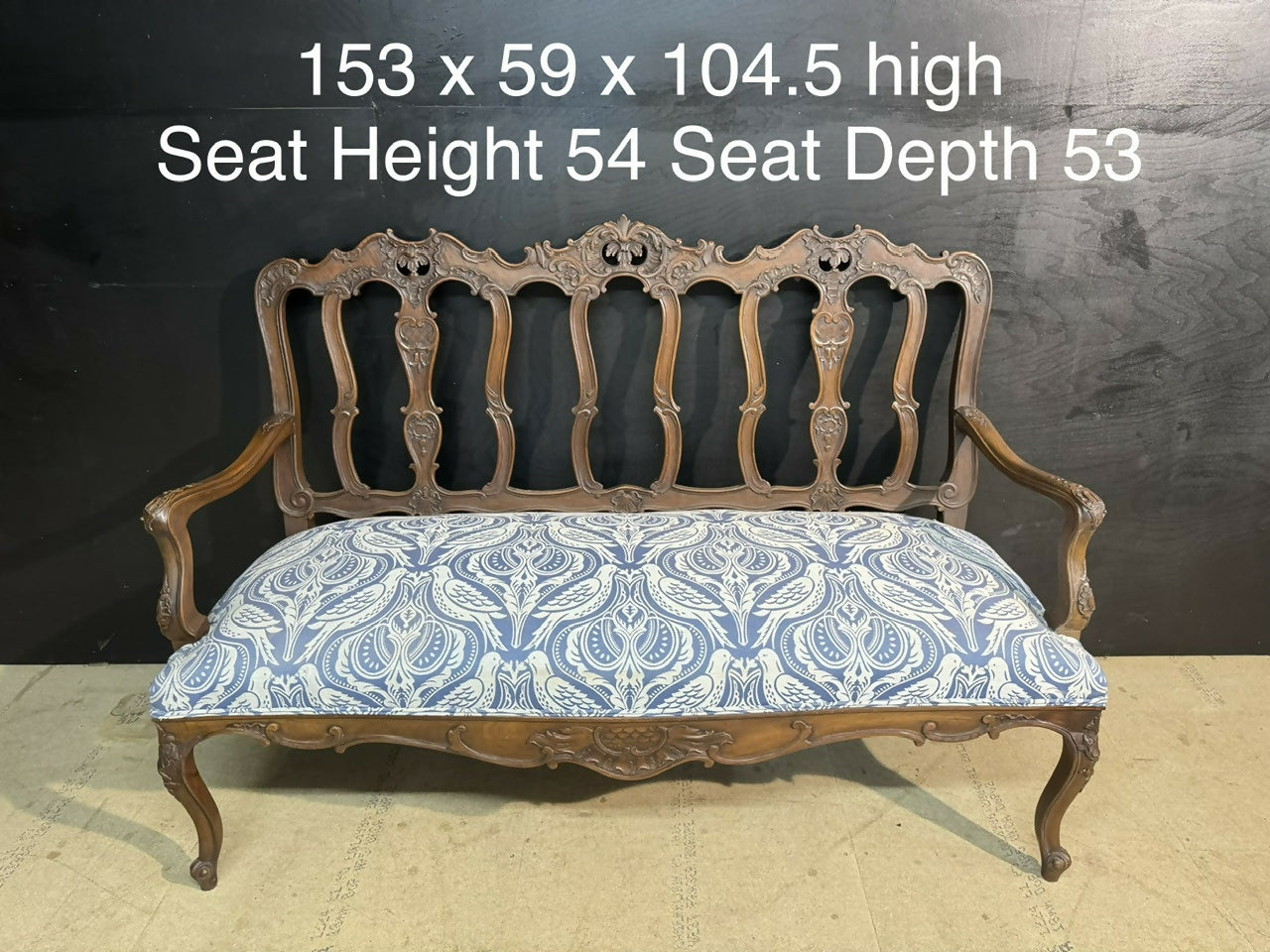 Lovely Walnut 3 Seater Couch